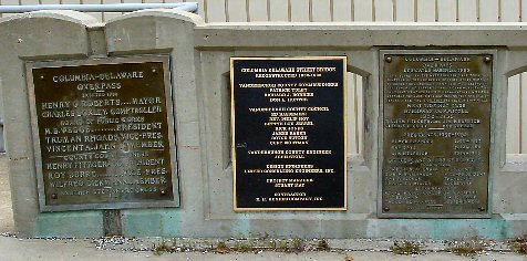 Columbia-Delaware Overpass Plaques