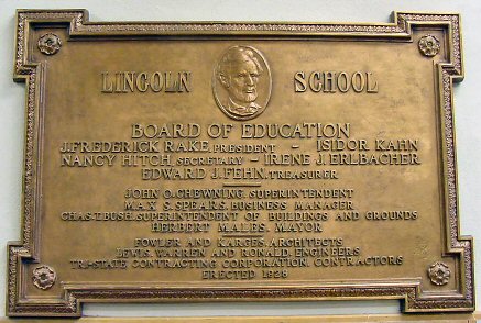 Lincoln Elementary Plaques