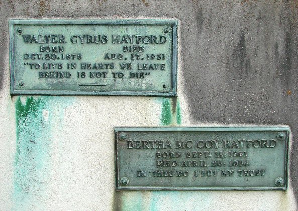 Mt. Zion Bertha McCoy Cemetery Plaques